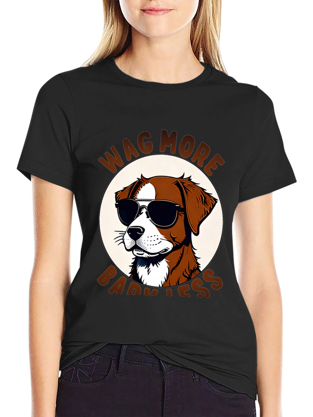 Wag More Bark Less Dog T-Shirt