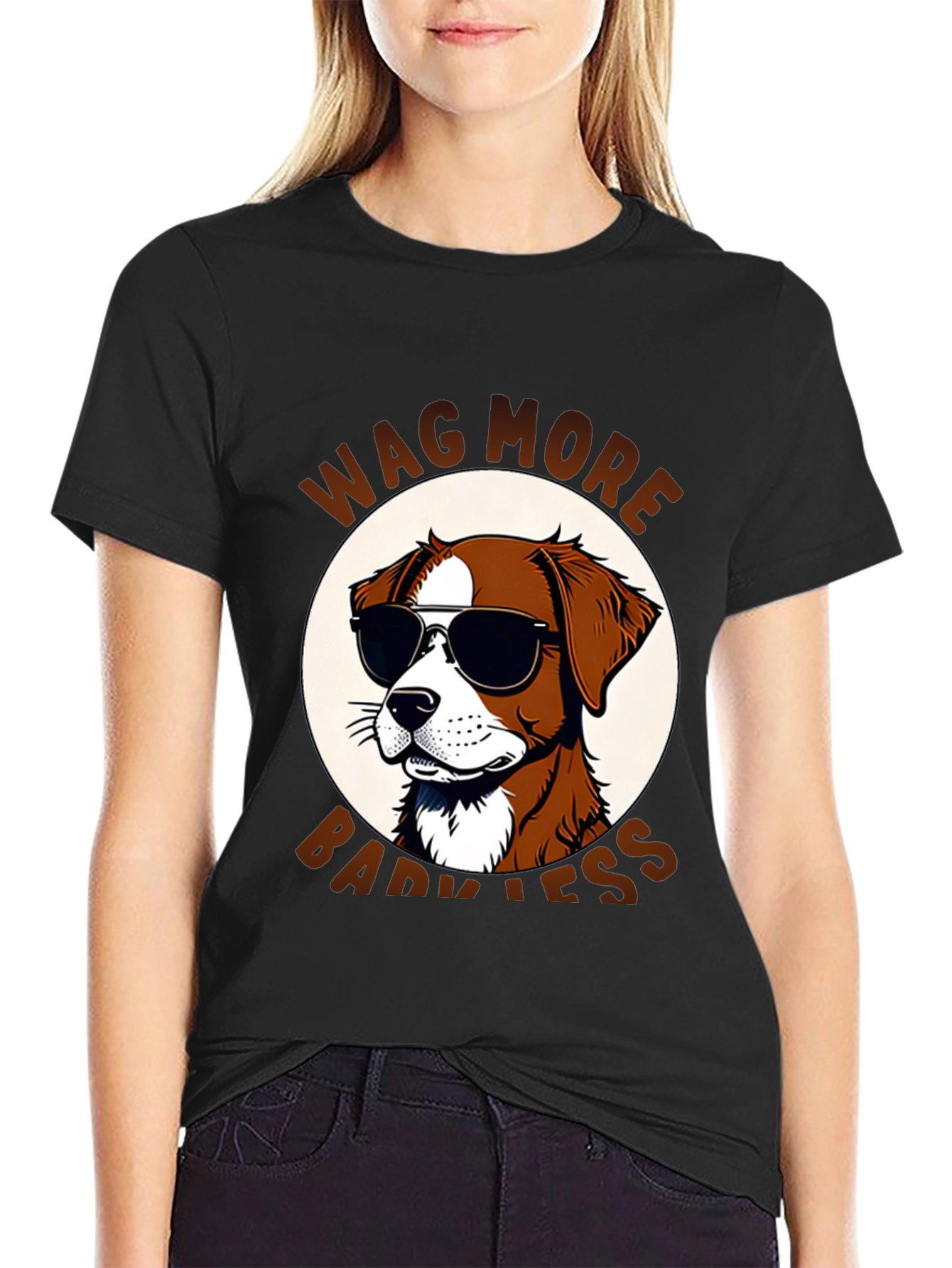 Wag More Bark Less Dog T-Shirt