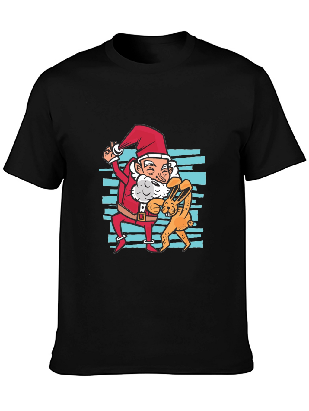 Santa & Bunny T-Shirt: Festive Holiday Fun