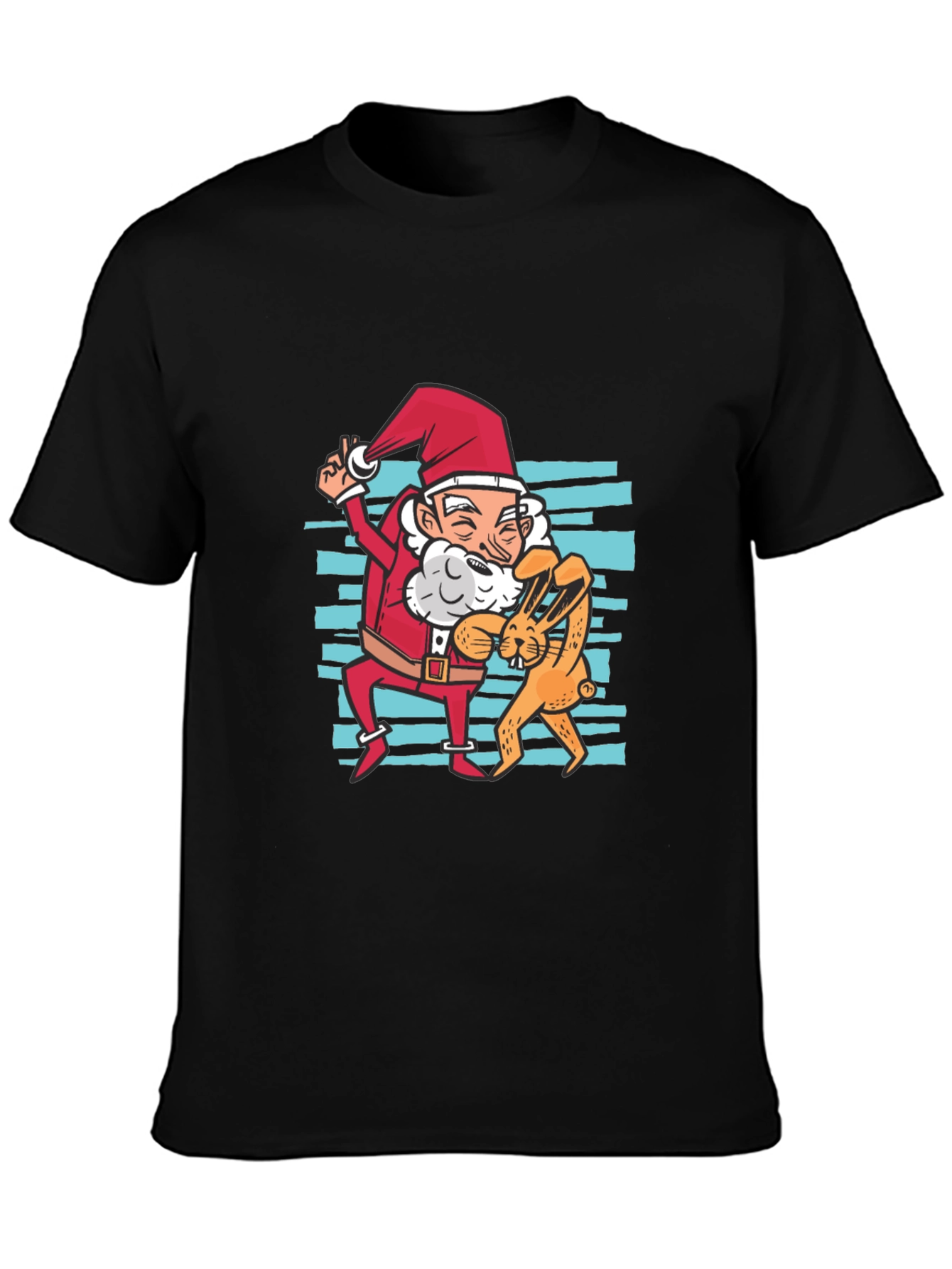 Santa & Bunny T-Shirt: Festive Holiday Fun
