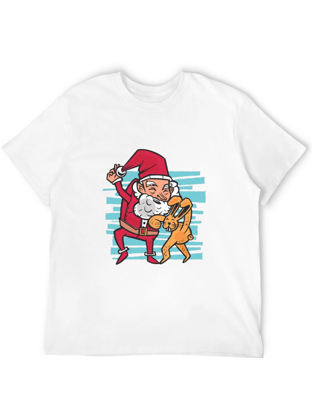 Santa & Bunny T-Shirt: Festive Holiday Fun