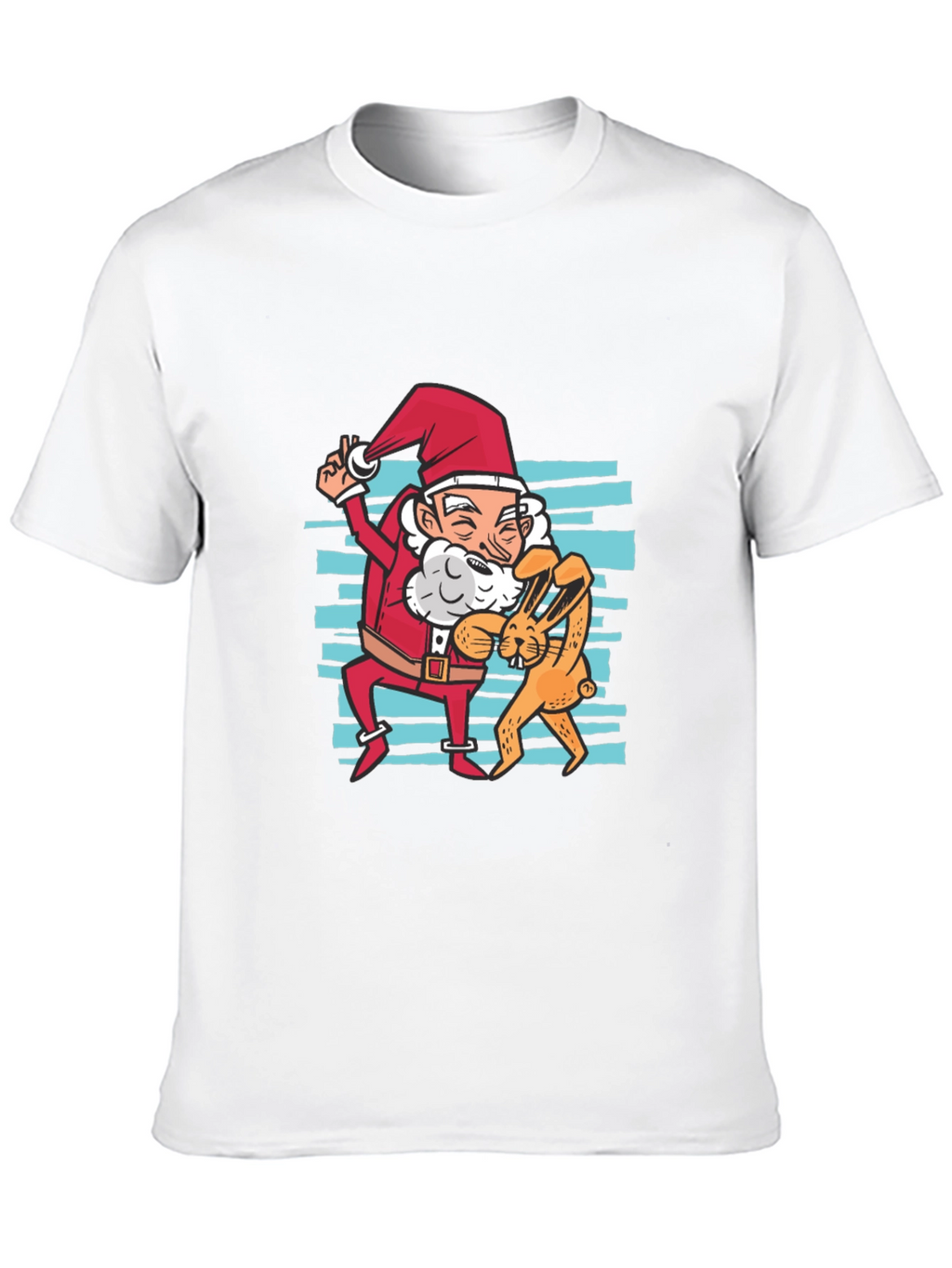 Santa & Bunny T-Shirt: Festive Holiday Fun
