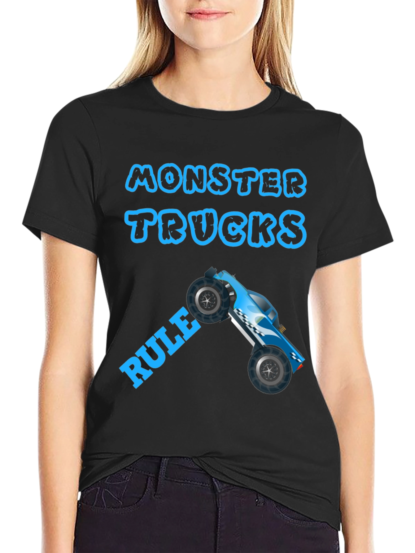 Monster Trucks Rule Graphic Tee - Black