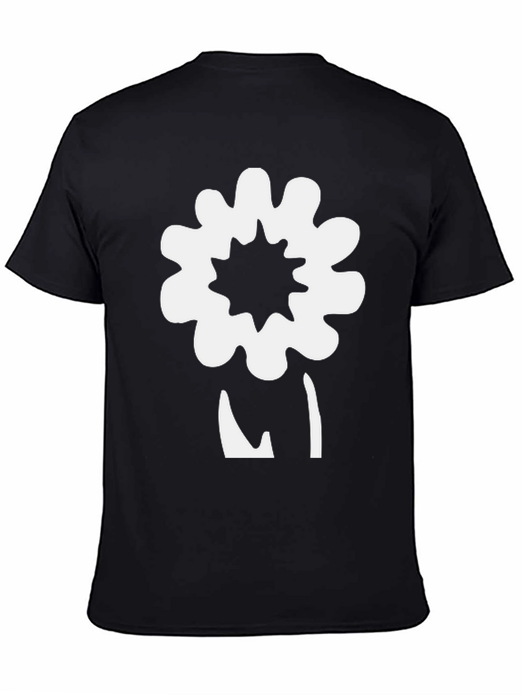 Unique Flower Graphic Black T-Shirt