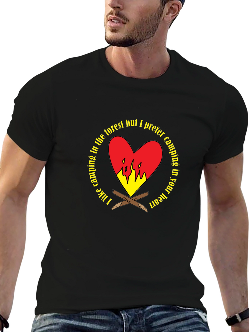 Camping Heart Graphic T-Shirt