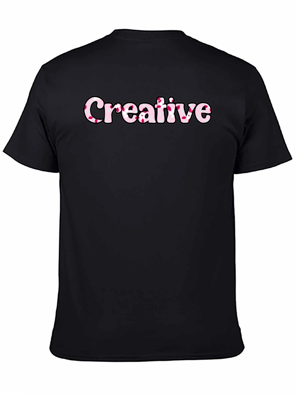 Creative Graphic Tee - Black Cotton Blend