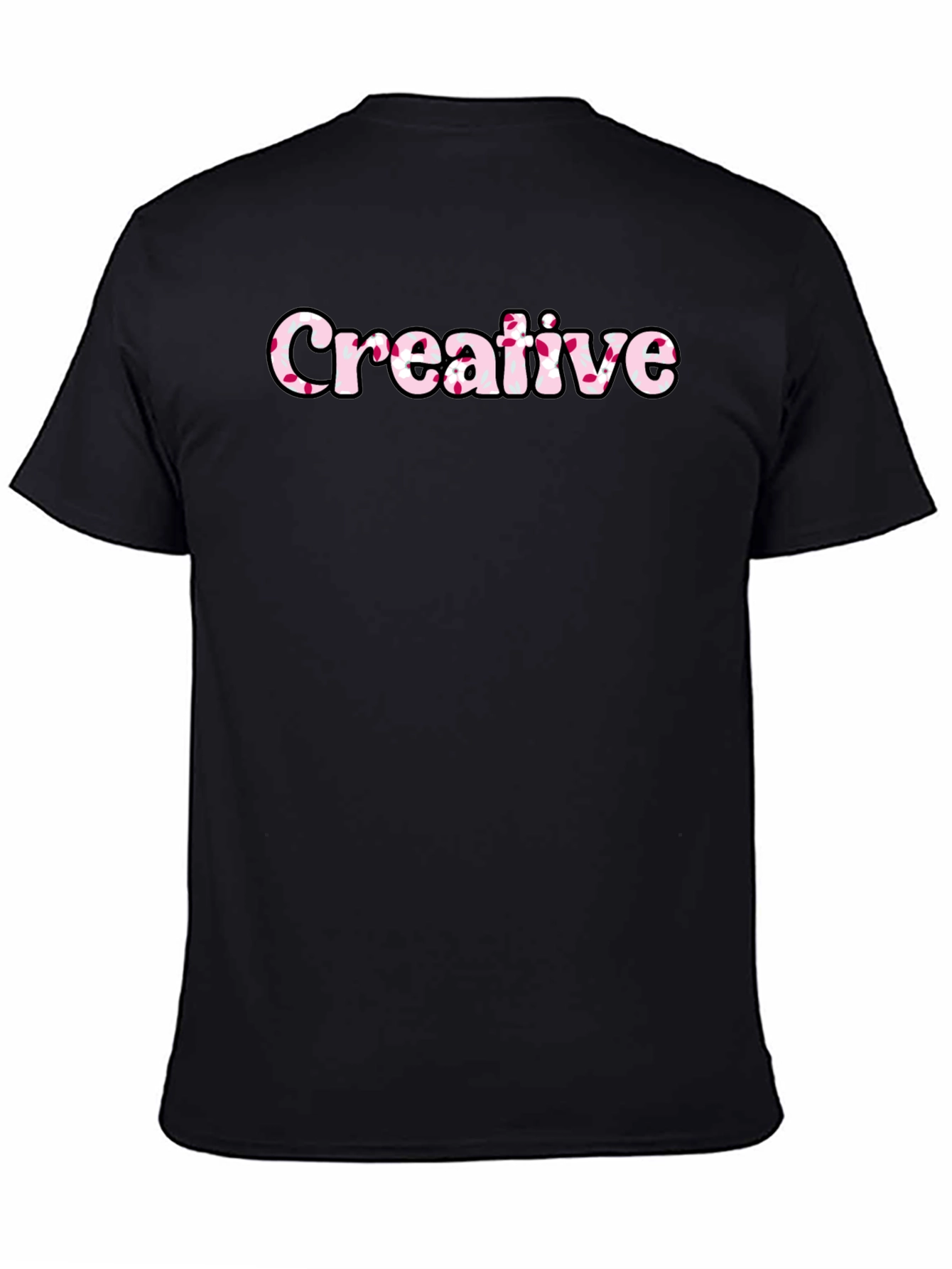 Creative Graphic Tee - Black Cotton Blend