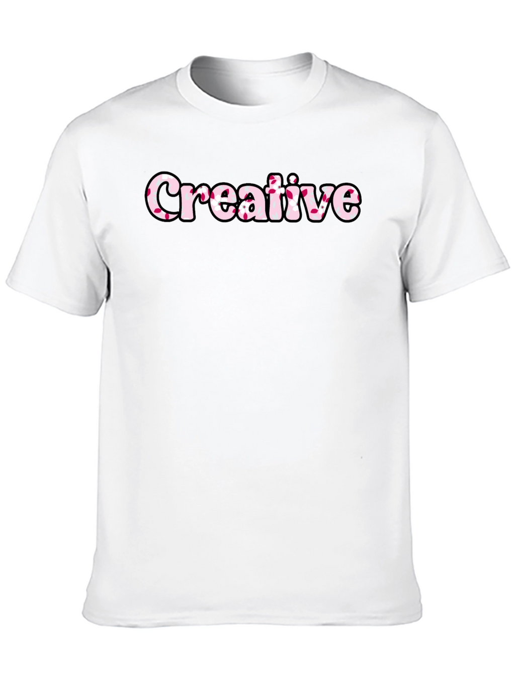 Creative Graphic Tee - Black Cotton Blend