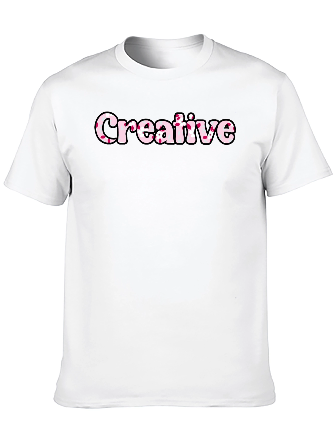 Creative Graphic Tee - Black Cotton Blend