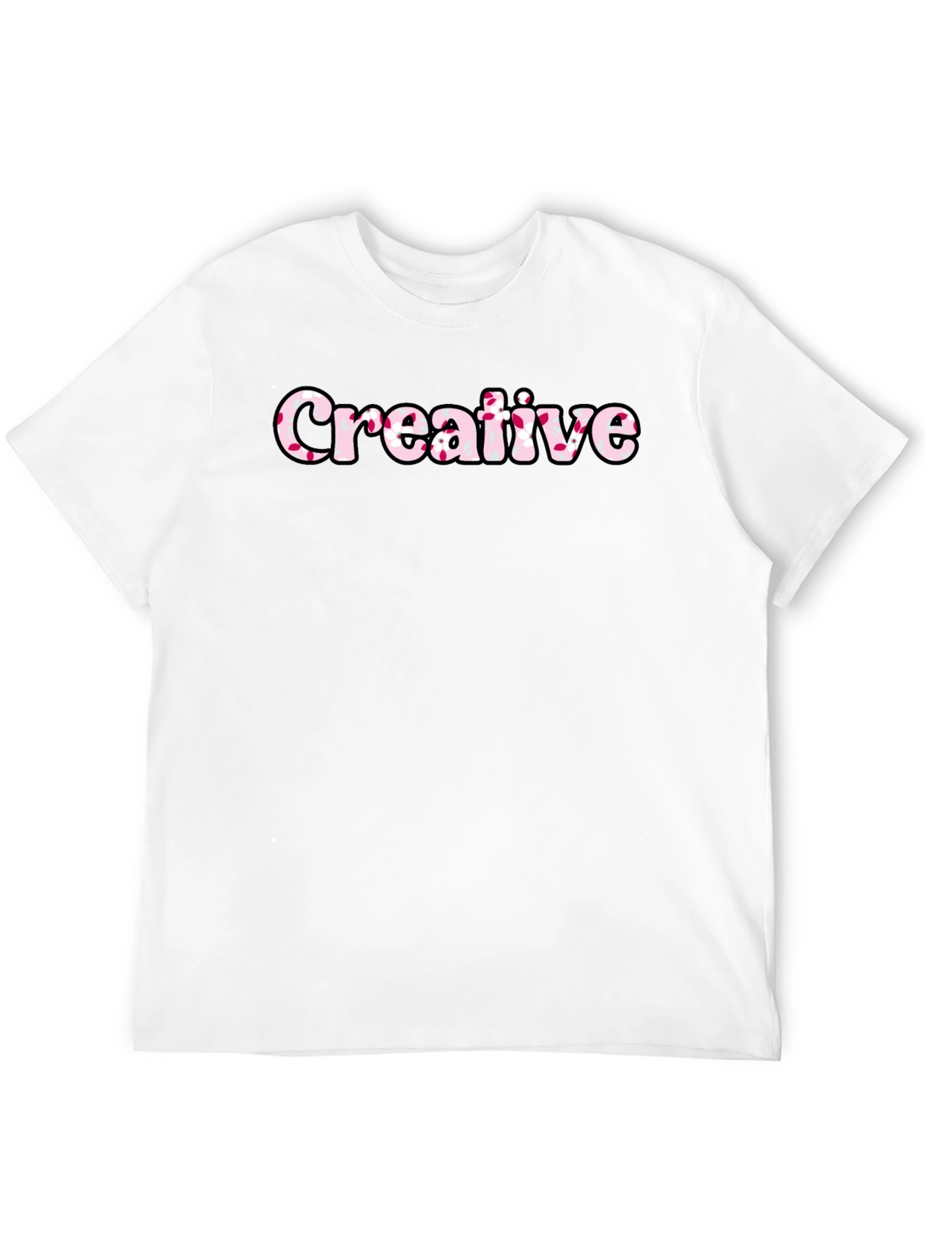 Creative Graphic Tee - Black Cotton Blend