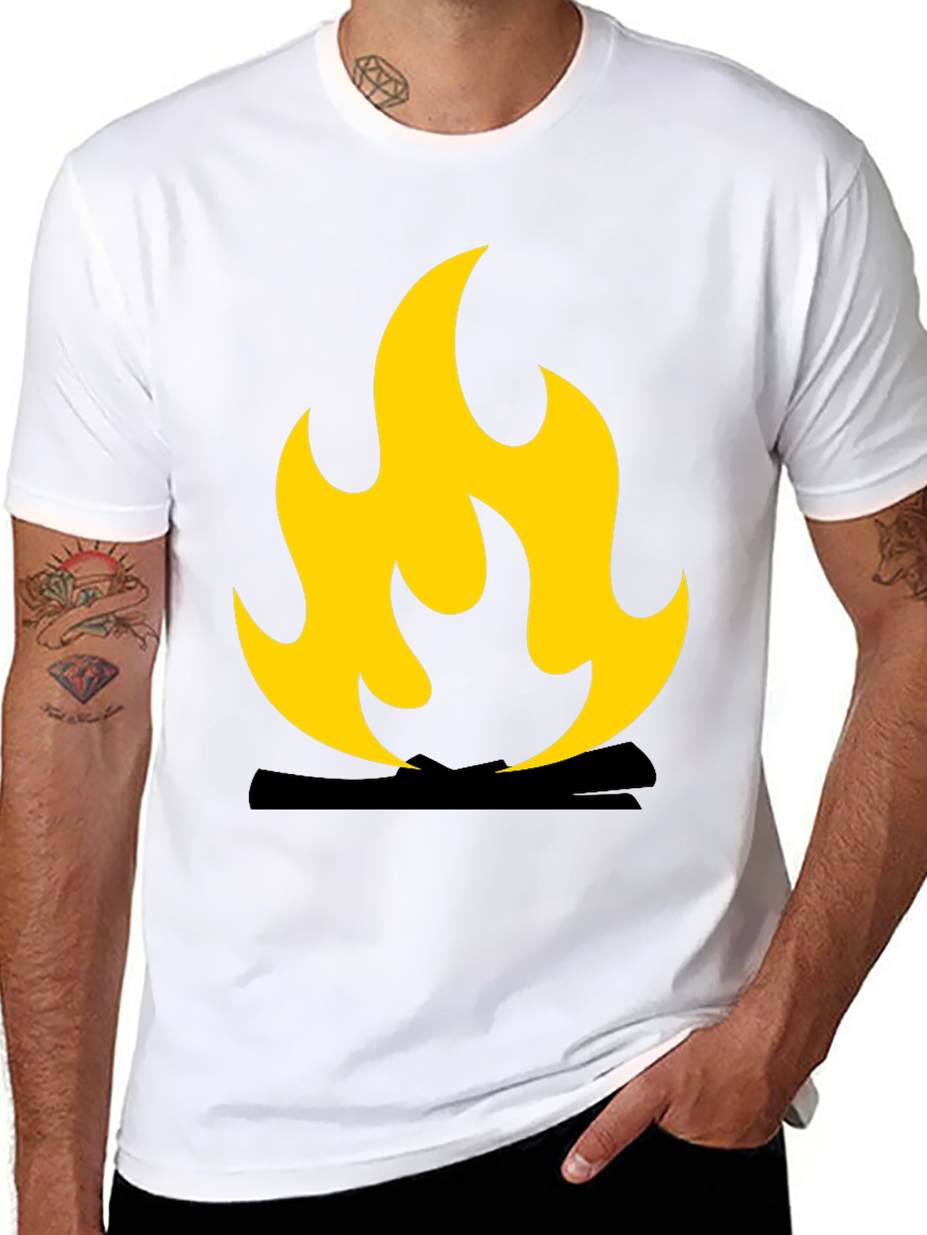 Flame Graphic Black T-Shirt