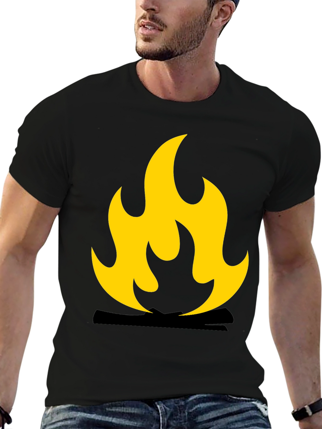 Flame Graphic Black T-Shirt