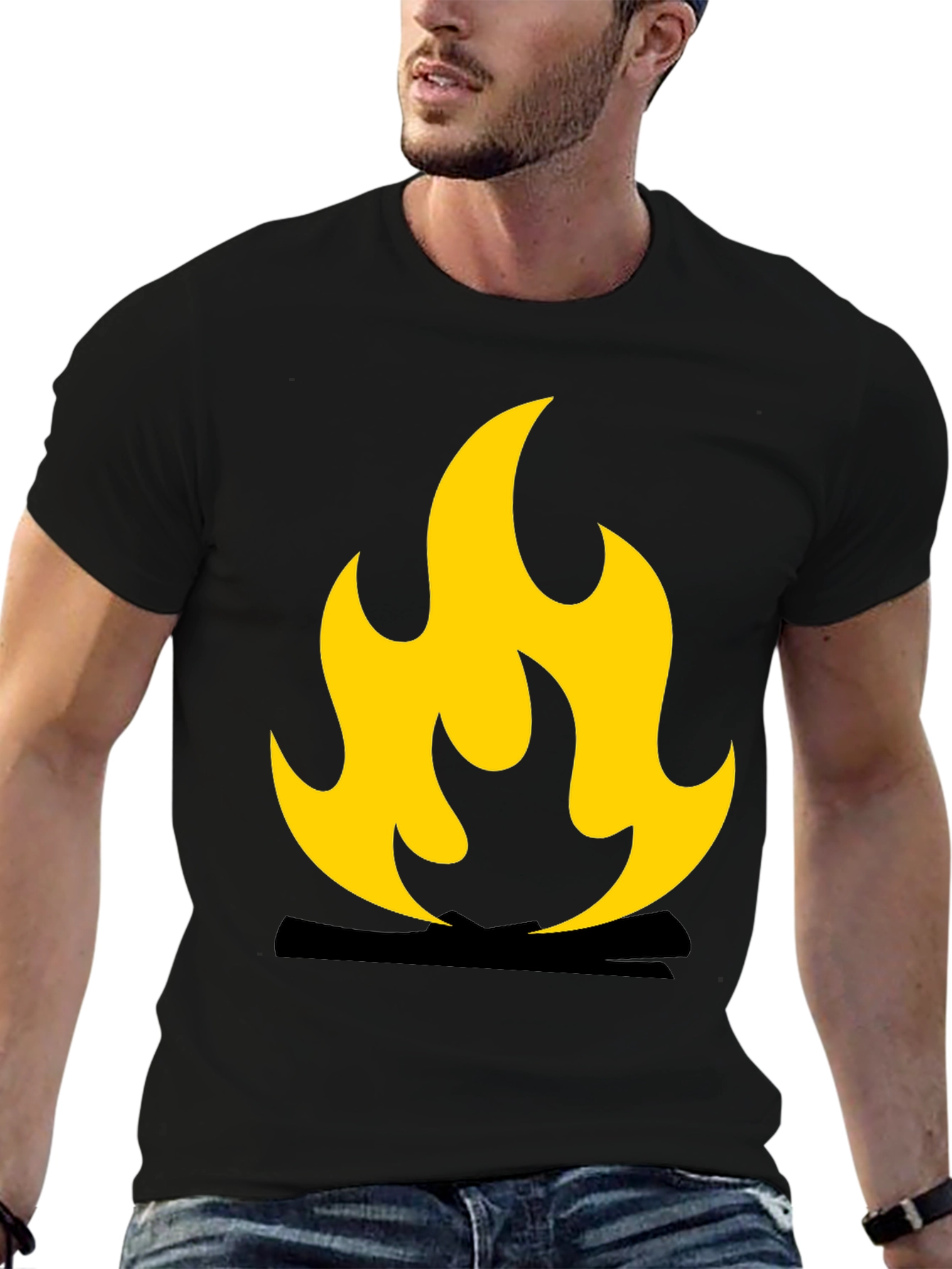 Flame Graphic Black T-Shirt