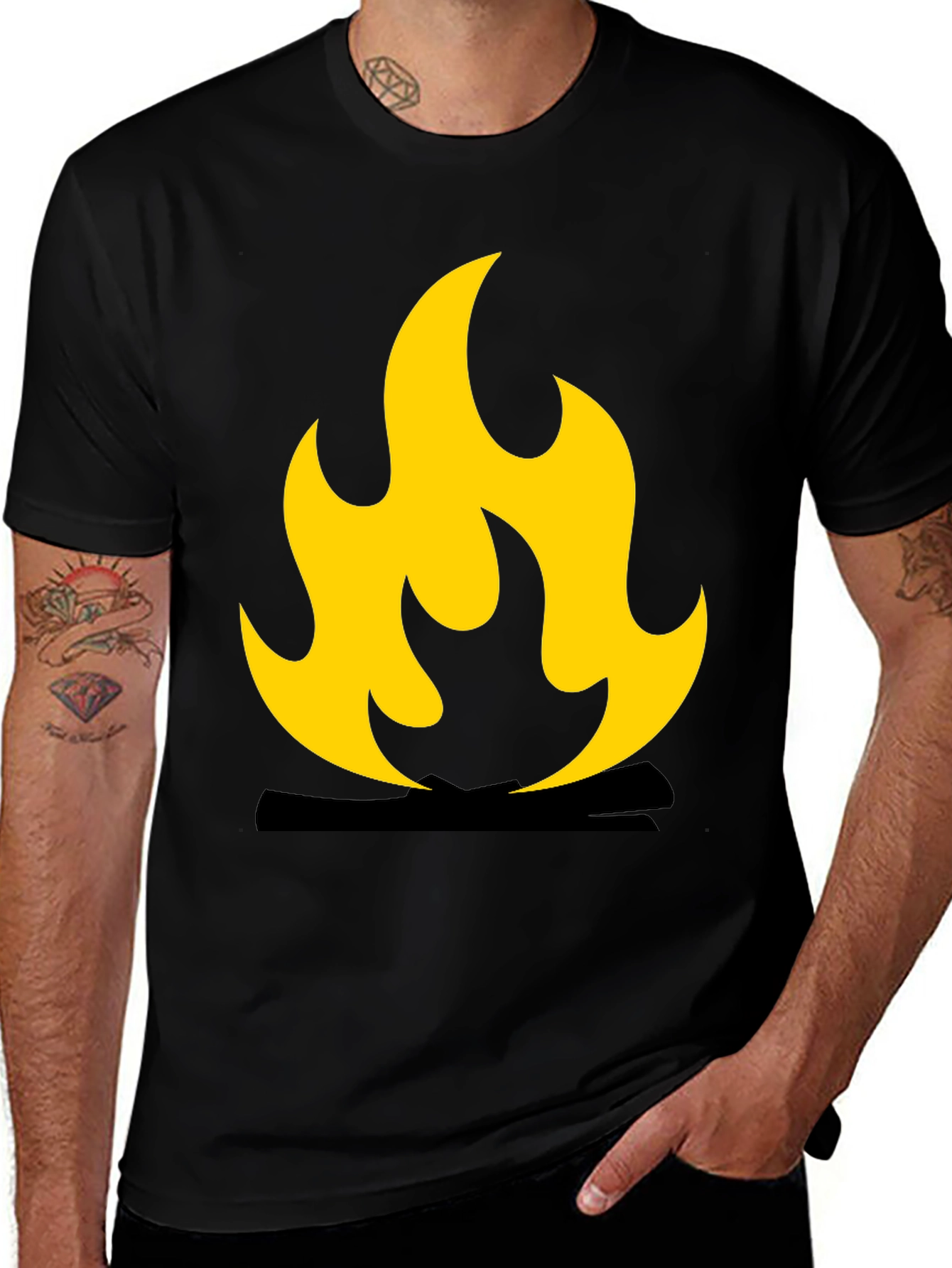 Flame Graphic Black T-Shirt