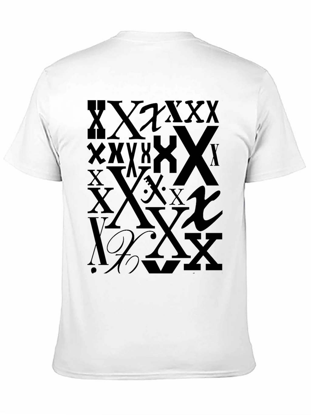 Bold X Print Black T-Shirt
