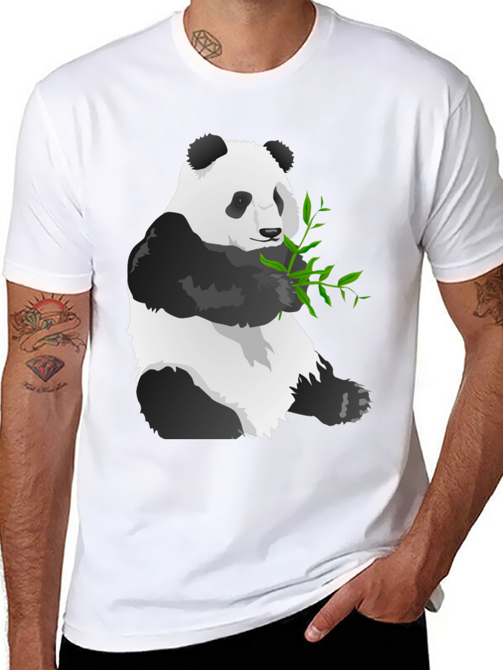 Panda Graphic Tee - Soft Black Cotton Blend