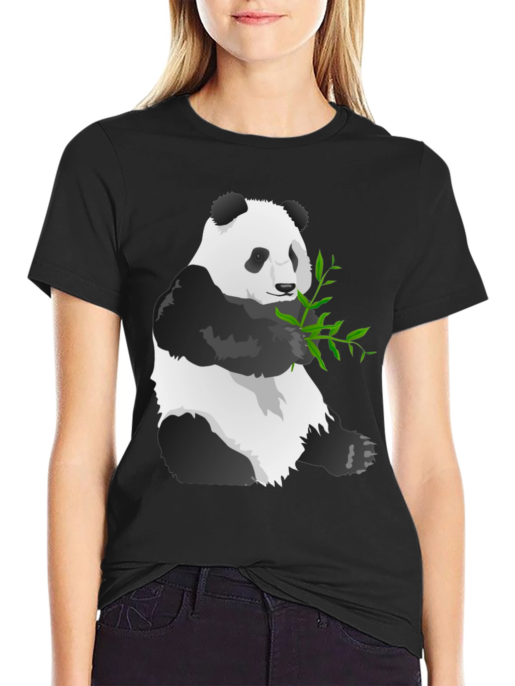 Panda Graphic Tee - Soft Black Cotton Blend