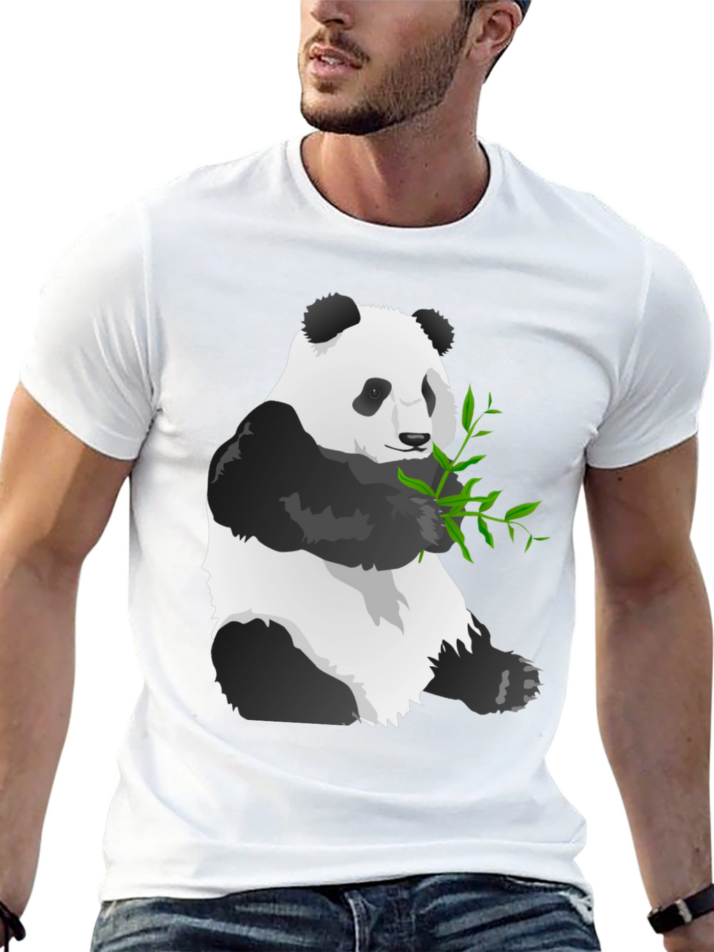 Panda Graphic Tee - Soft Black Cotton Blend