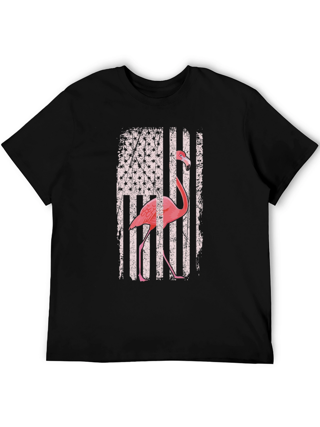 Flamingo American Flag Graphic Tee