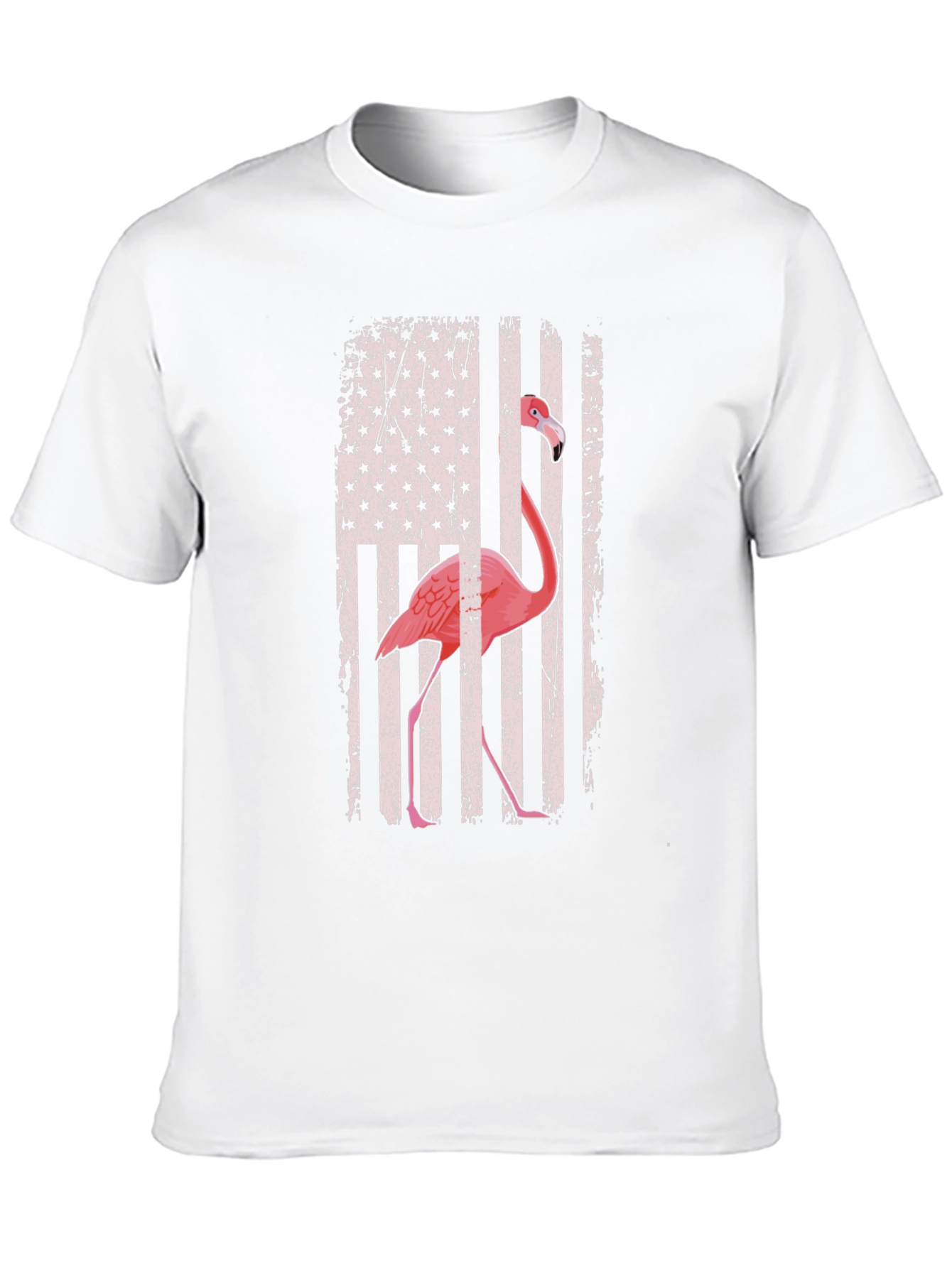Flamingo American Flag Graphic Tee