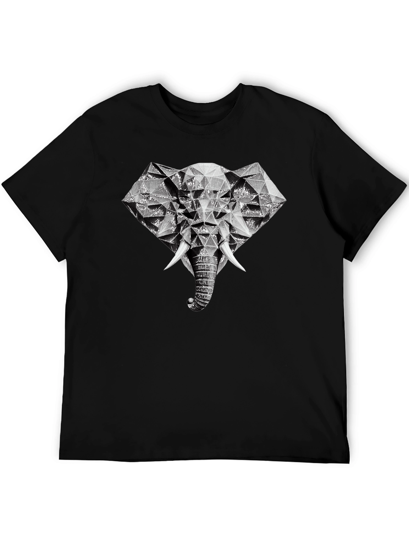 Geometric Elephant Graphic Print T-Shirt