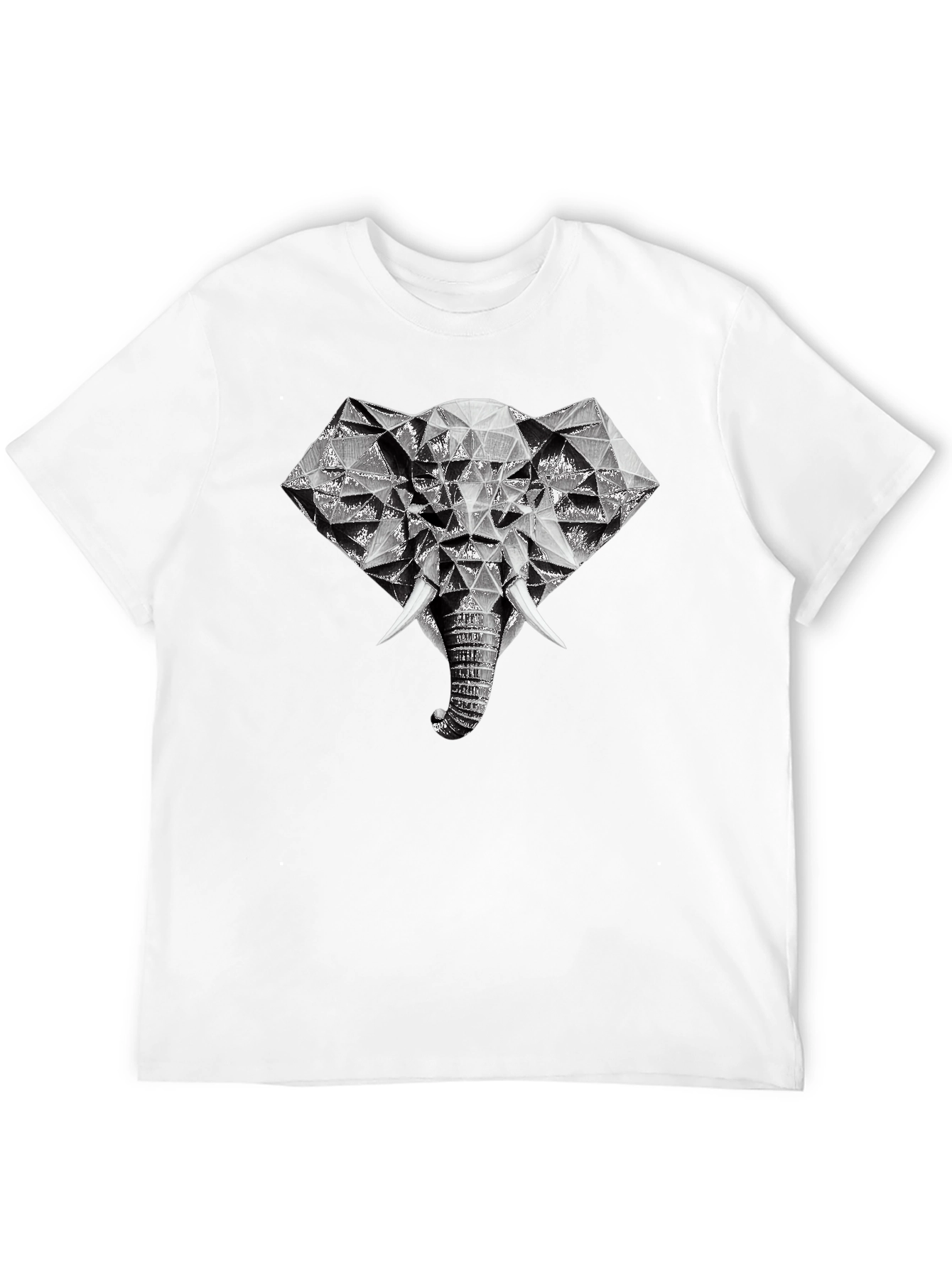 Geometric Elephant Graphic Print T-Shirt