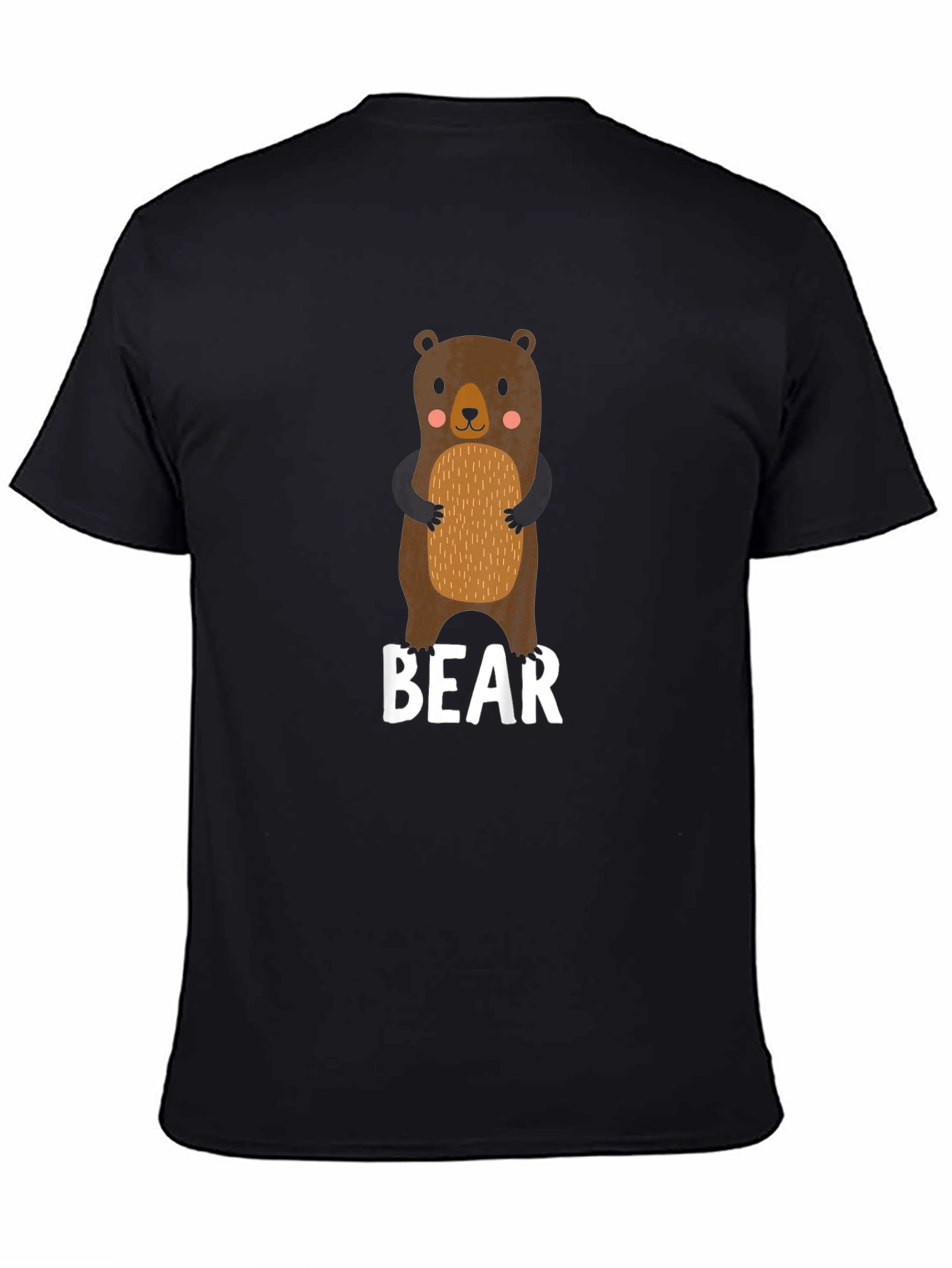 Cute Bear Graphic Black T-Shirt