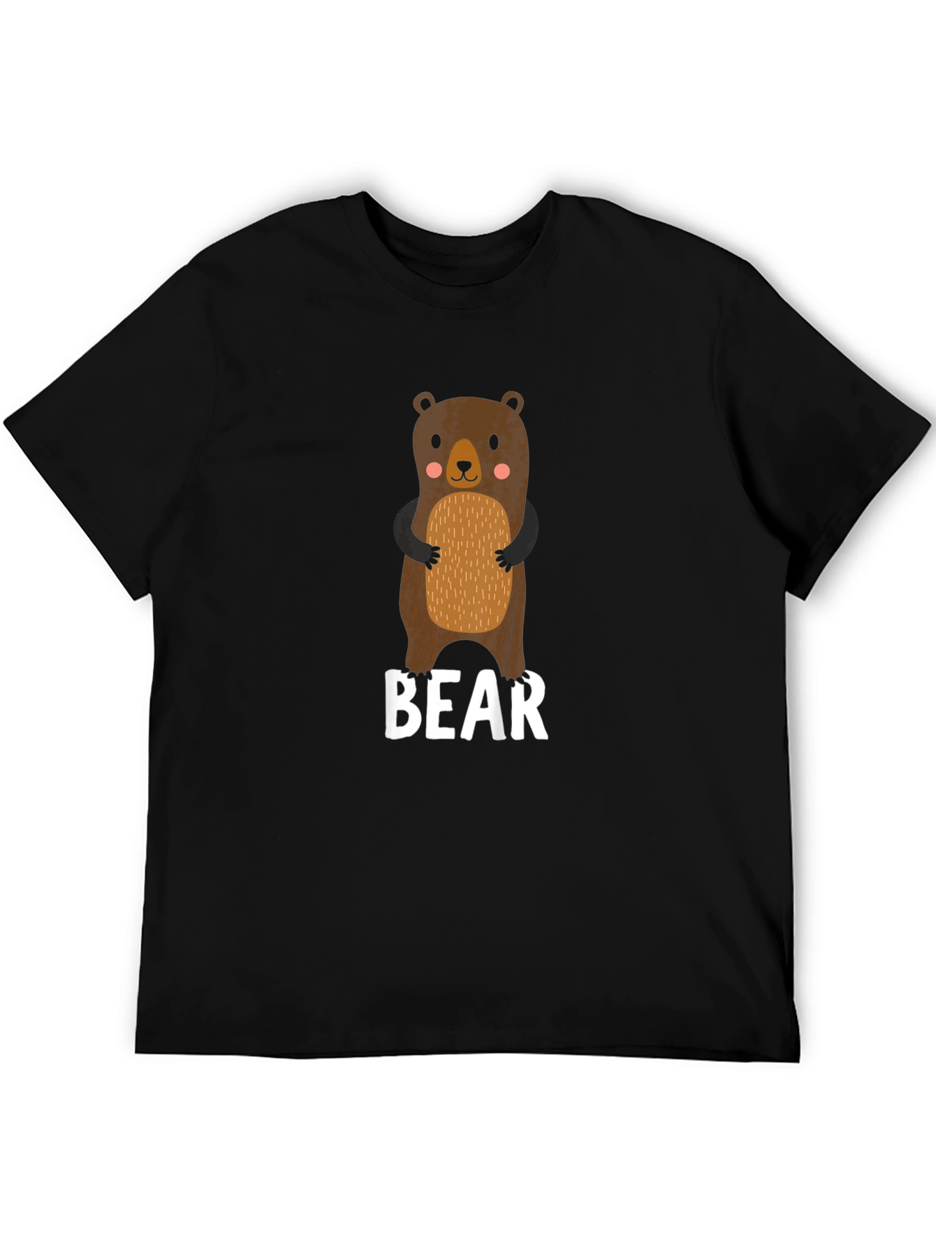 Cute Bear Graphic Black T-Shirt