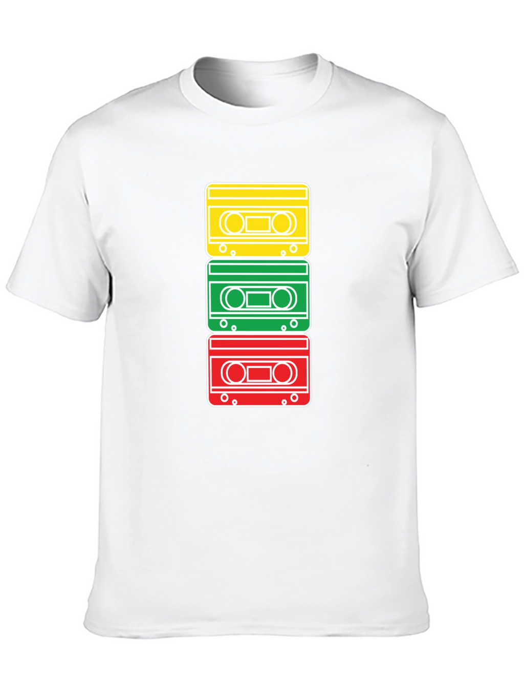 Retro Cassette Tape Stack Graphic T-Shirt