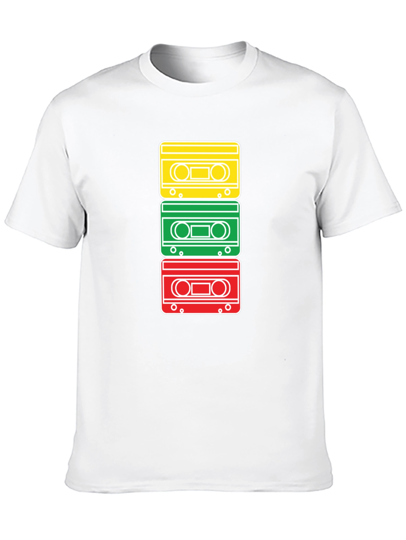 Retro Cassette Tape Stack Graphic T-Shirt