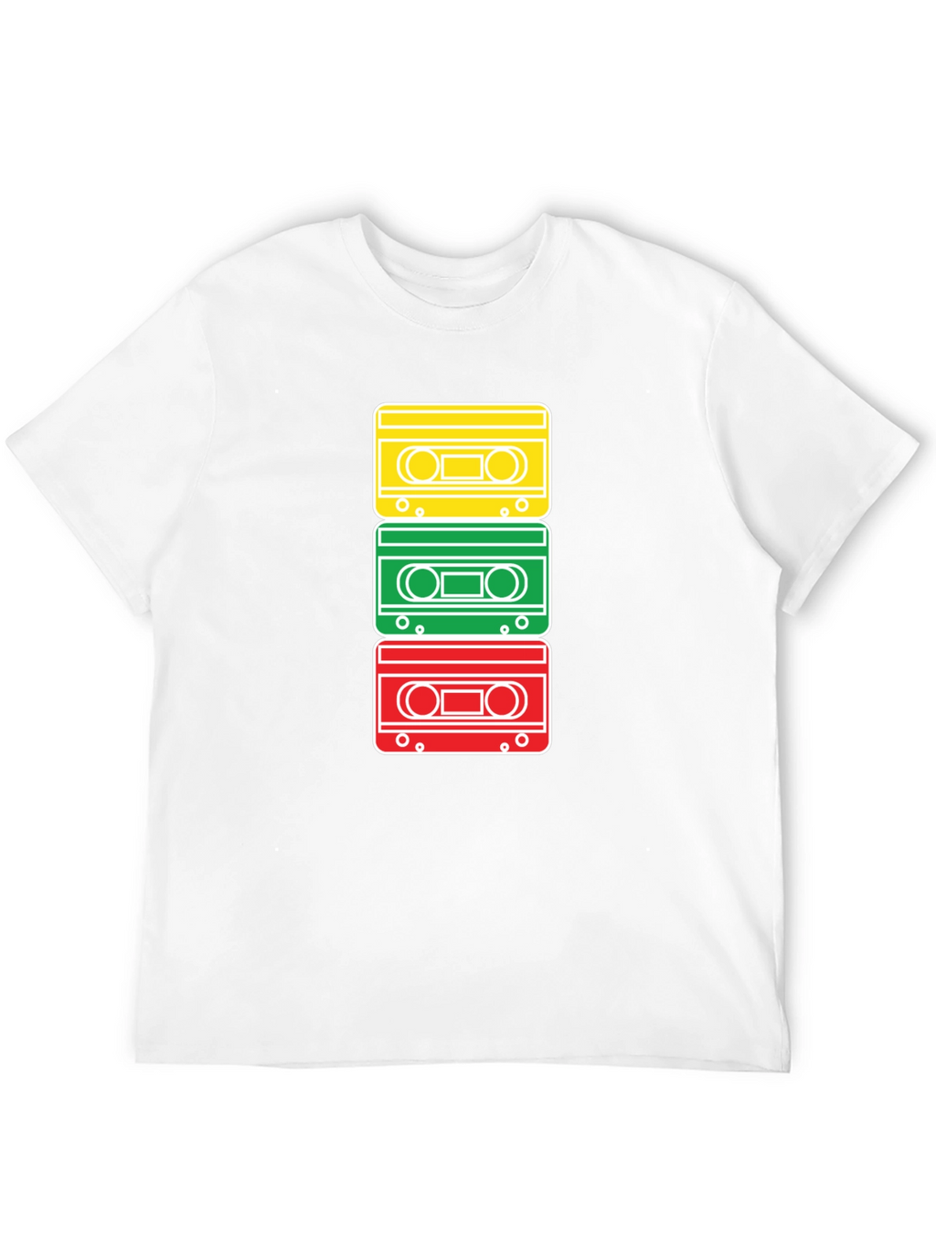 Retro Cassette Tape Stack Graphic T-Shirt