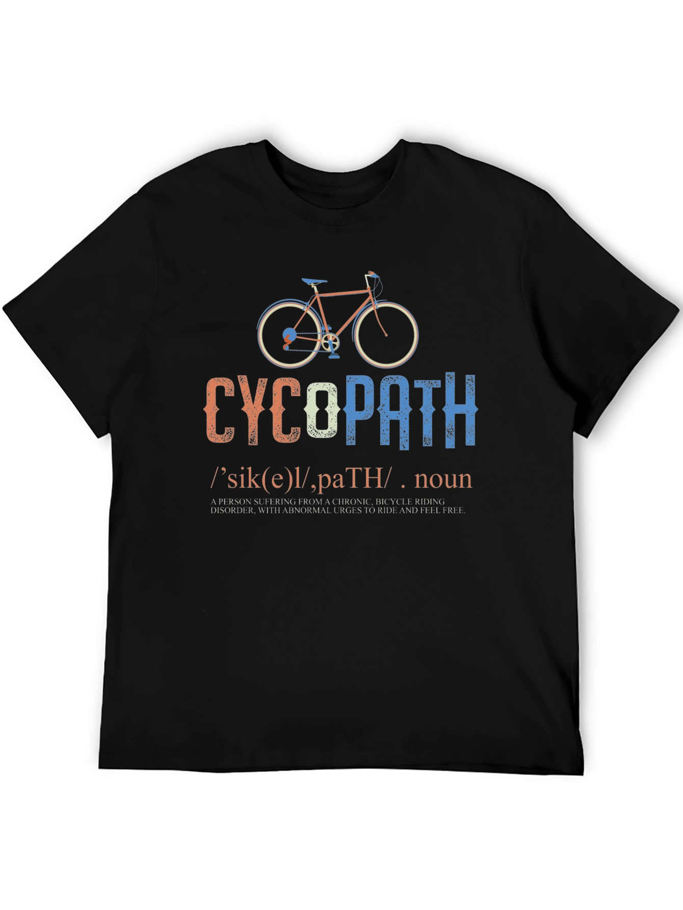 Funny Cycopath Bicycle Riding T-Shirt