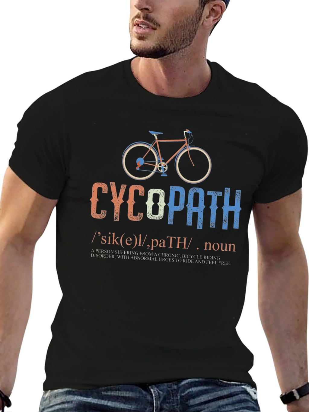 Funny Cycopath Bicycle Riding T-Shirt