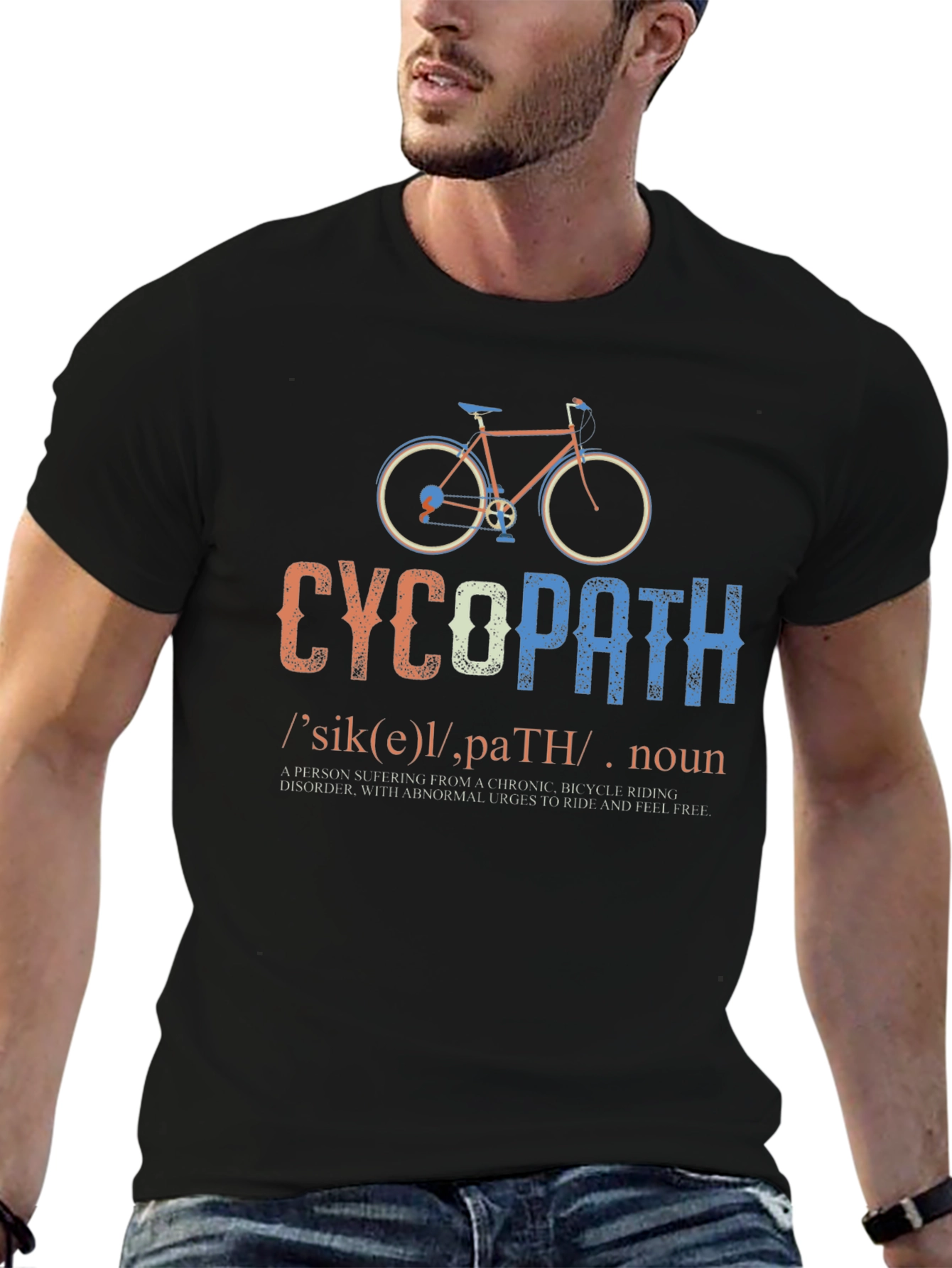 Funny Cycopath Bicycle Riding T-Shirt