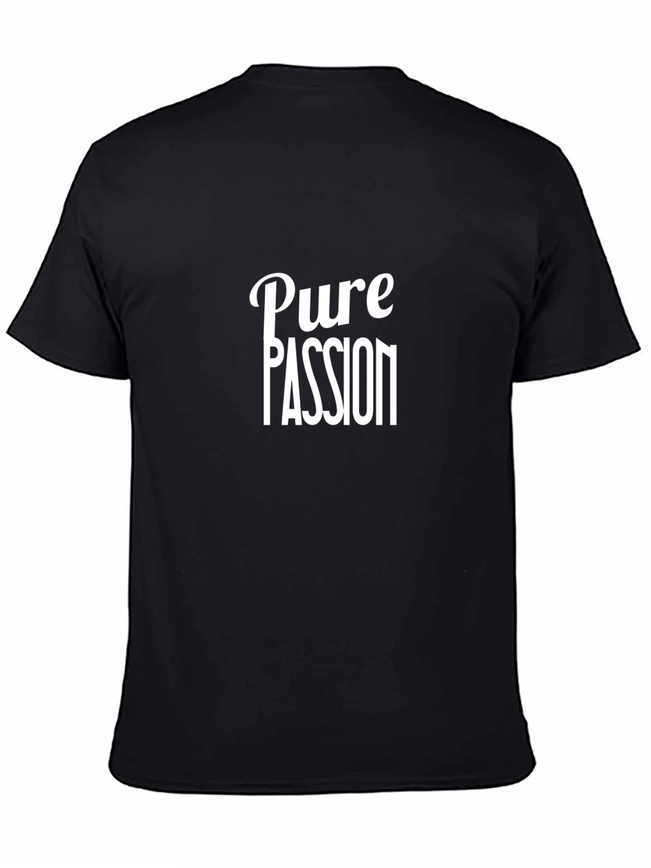 Pure Passion Black Graphic Tee - Bold Statement Shirt
