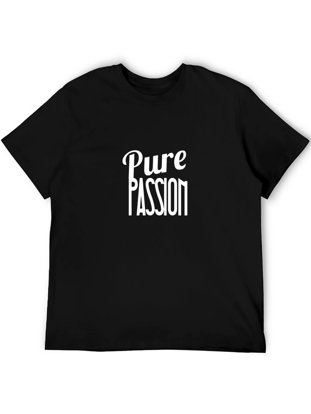 Pure Passion Black Graphic Tee - Bold Statement Shirt