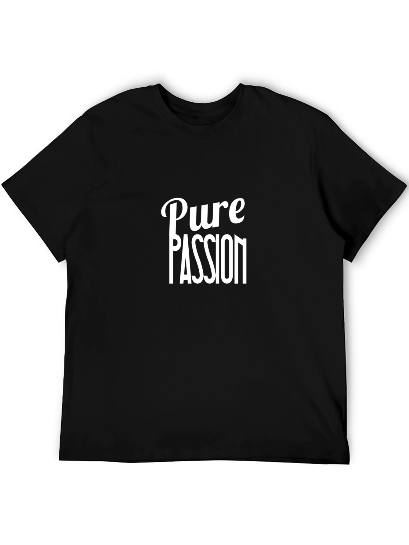 Pure Passion Black Graphic Tee - Bold Statement Shirt