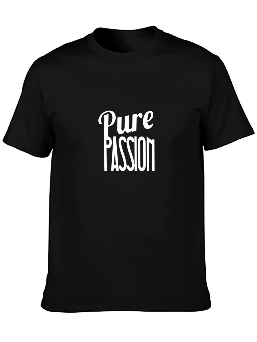 Pure Passion Black Graphic Tee - Bold Statement Shirt