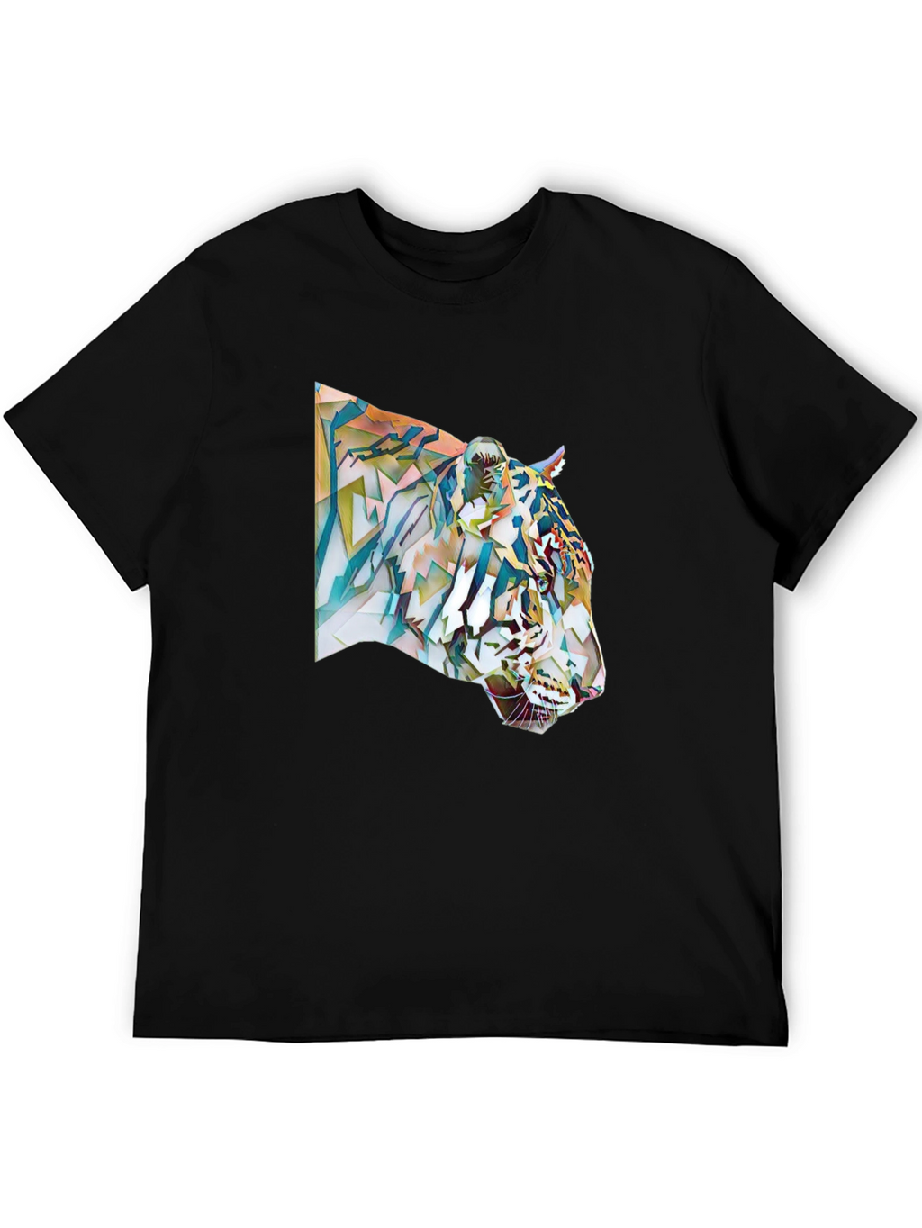 Abstract Tiger Graphic Tee - Cool Mens T-Shirt