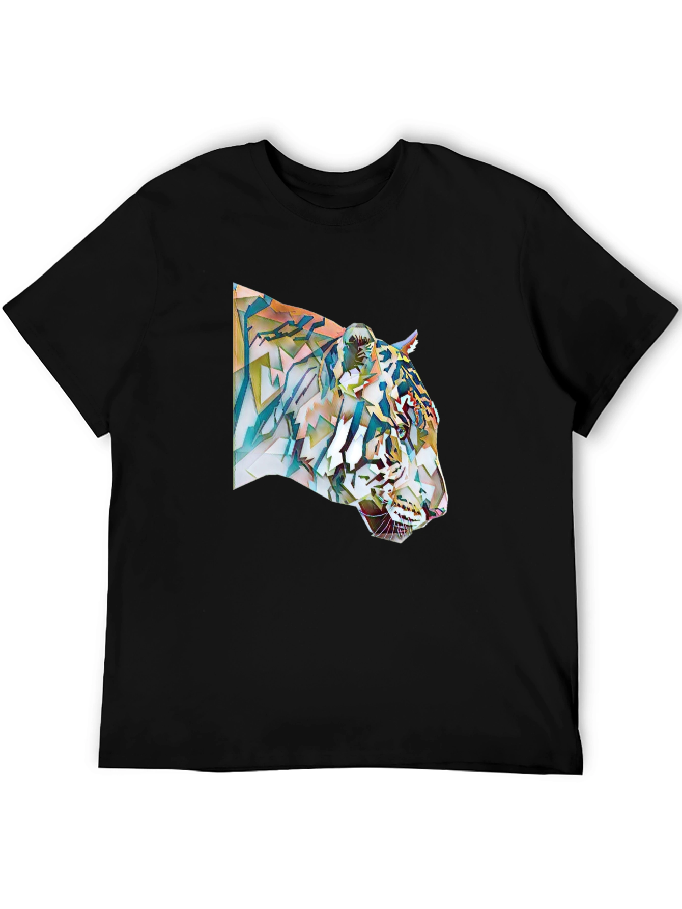 Abstract Tiger Graphic Tee - Cool Mens T-Shirt