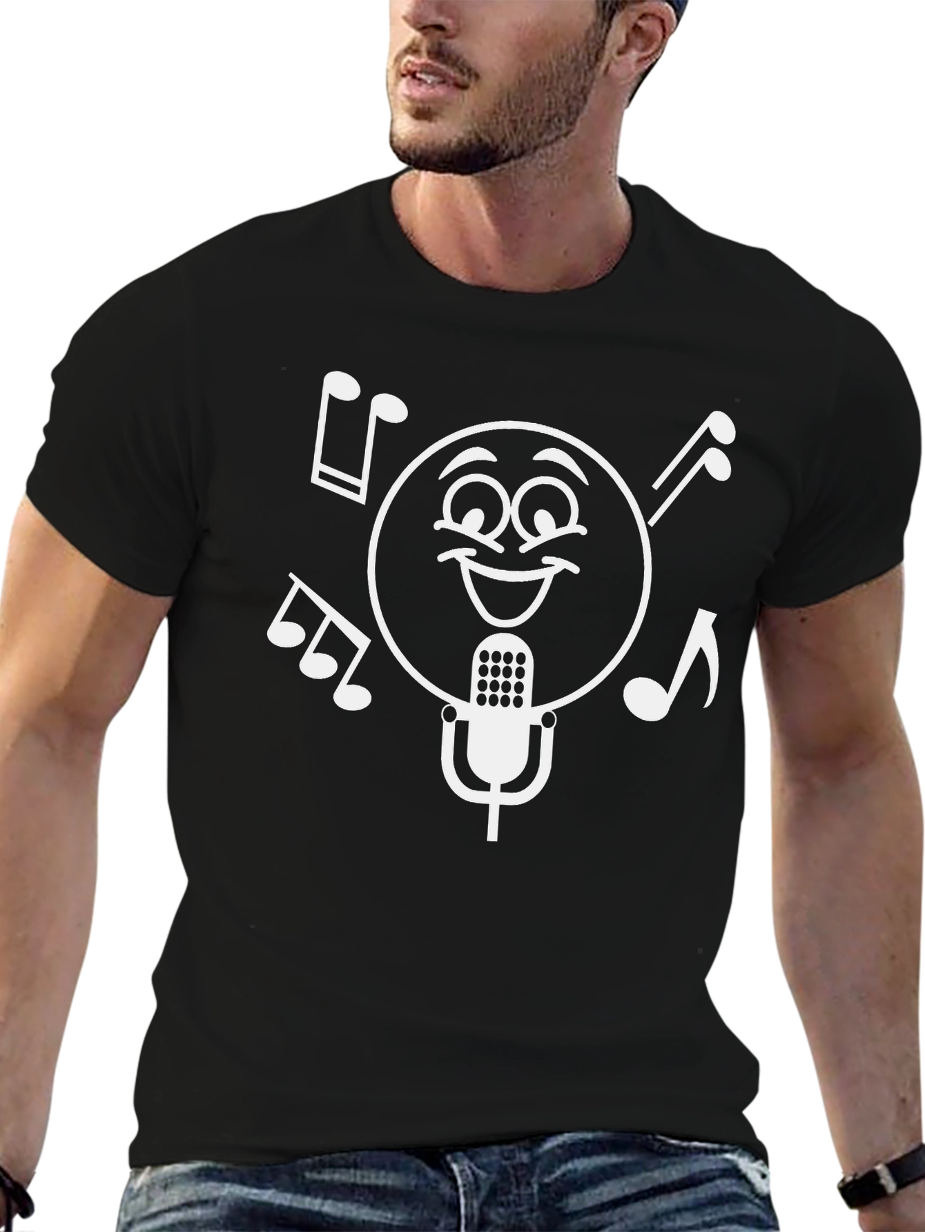 Musical Emoji T-Shirt - Black Cotton Tee