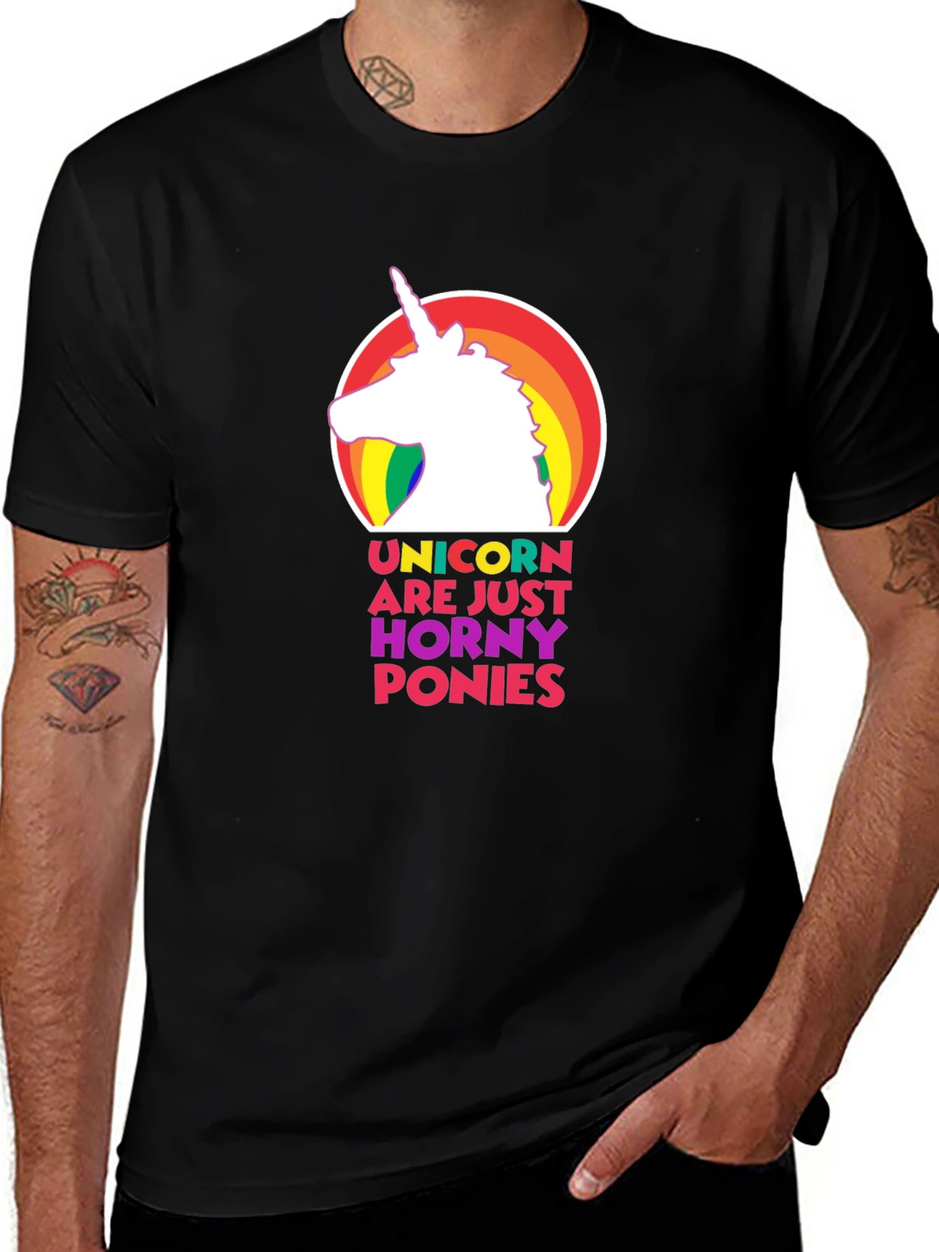 Unicorns are Just Horny Ponies T-Shirt - Funny Graphic Tee