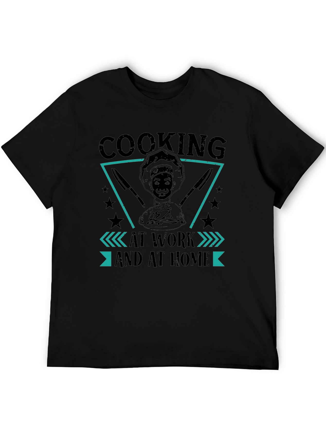 Cooking at Work and At Home Black Graphic Tee