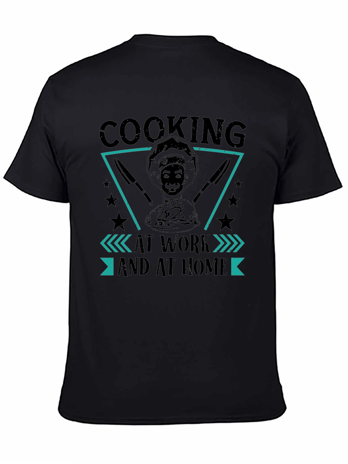 Cooking at Work and At Home Black Graphic Tee