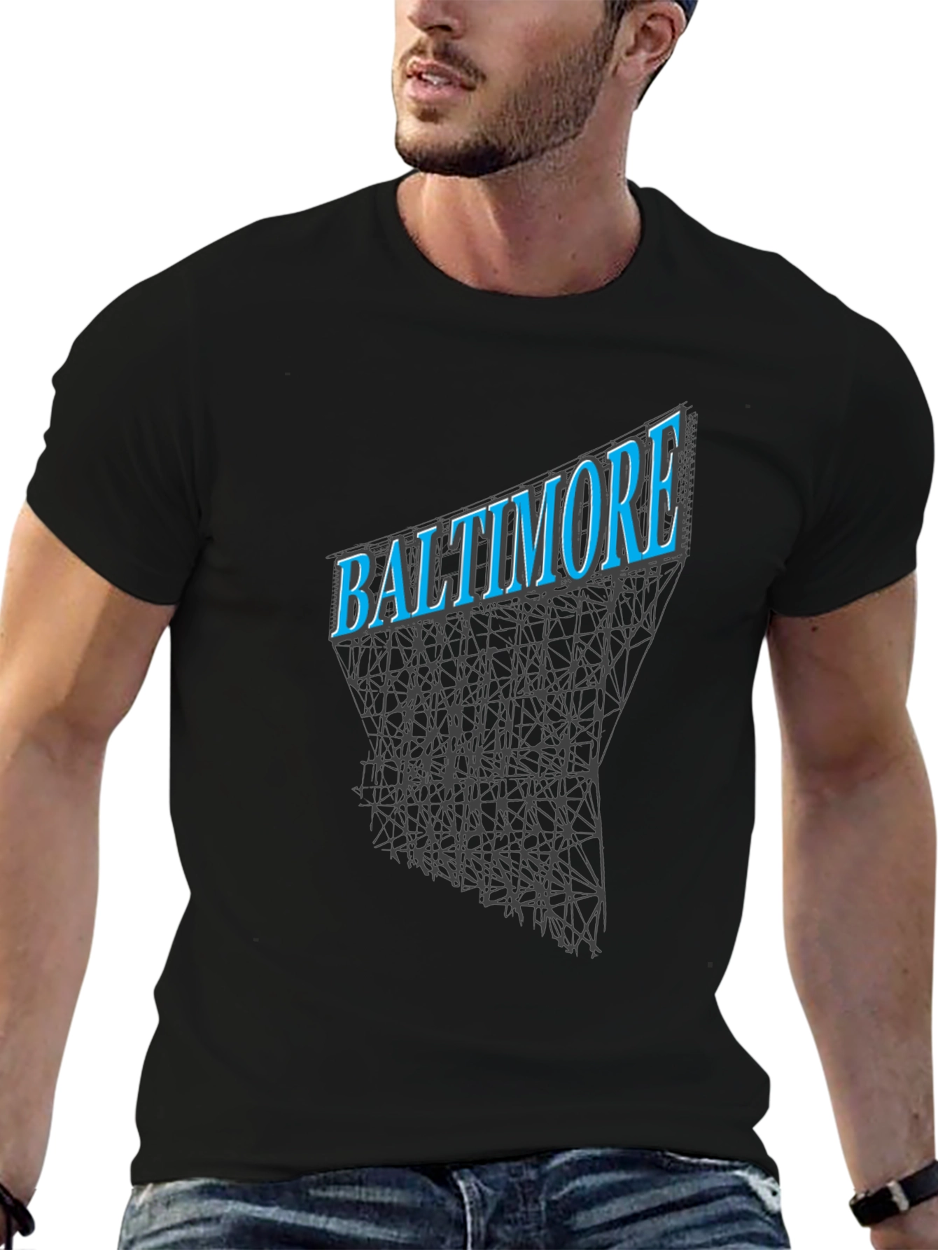 Baltimore City Skyline Graphic Tee - Black