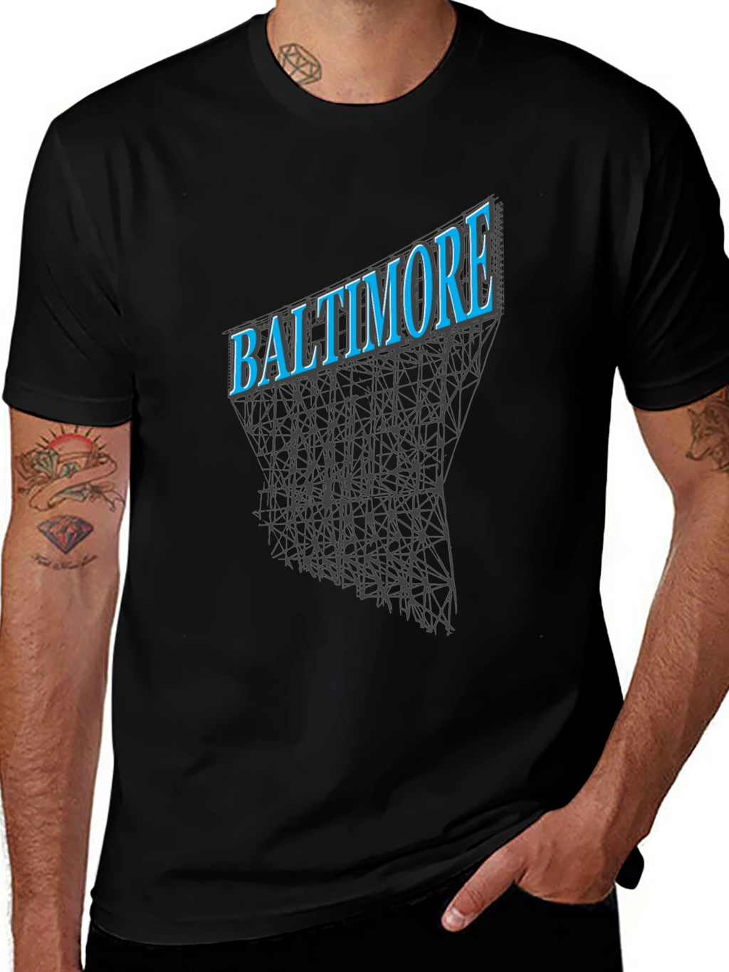 Baltimore City Skyline Graphic Tee - Black