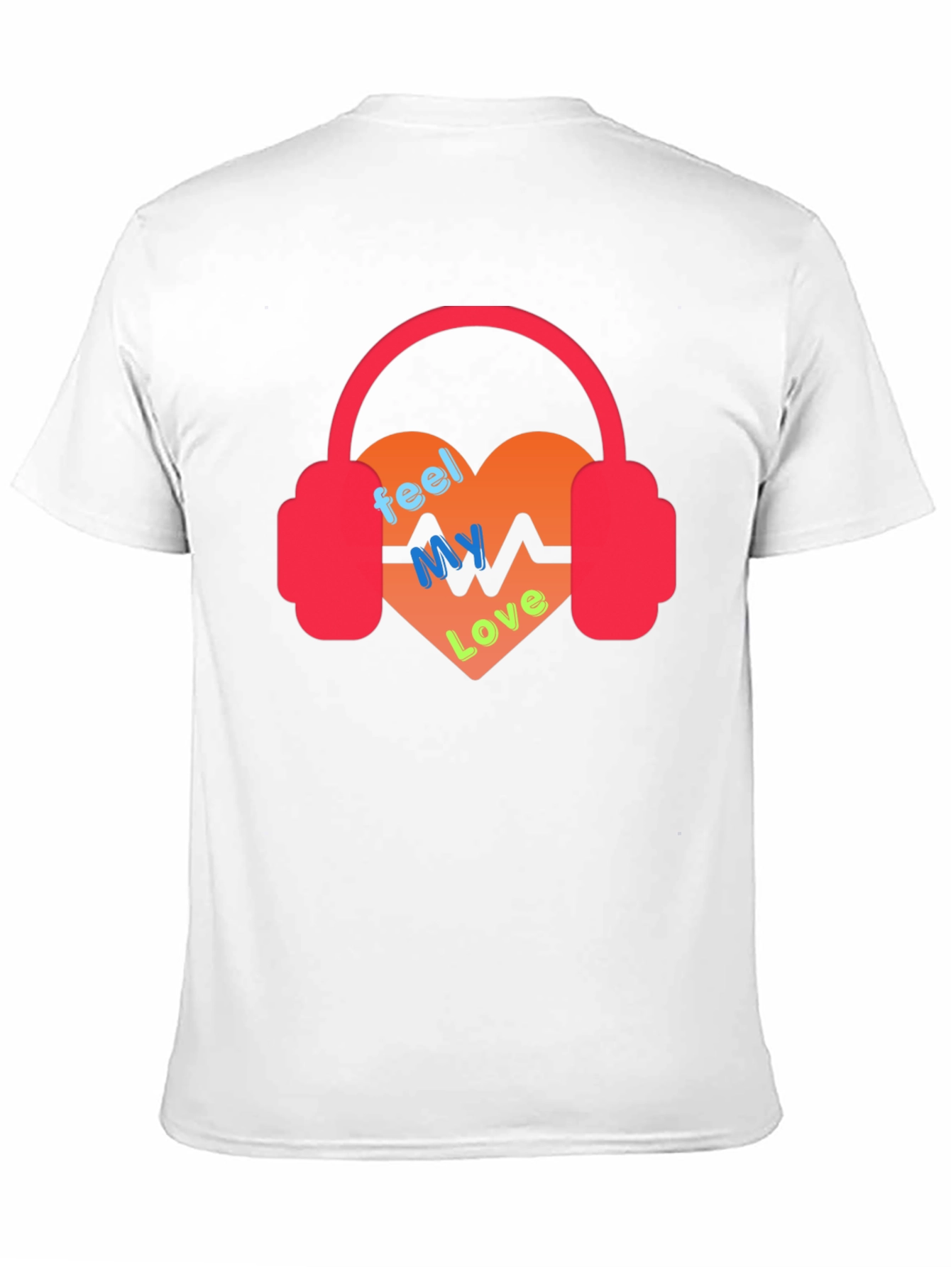 Feel My Love Heartbeat Headphones Graphic Tee