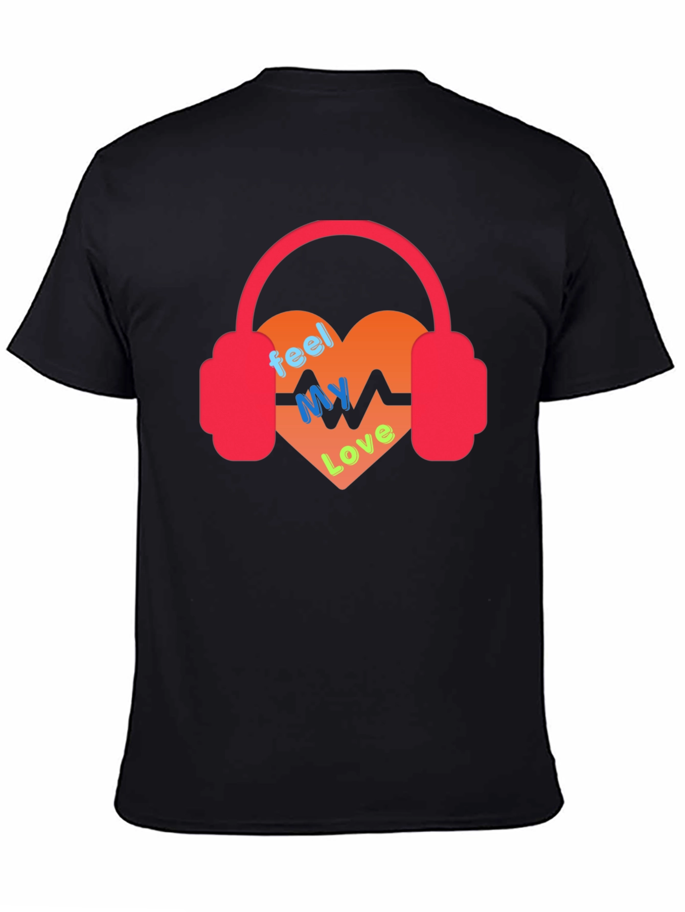 Feel My Love Heartbeat Headphones Graphic Tee
