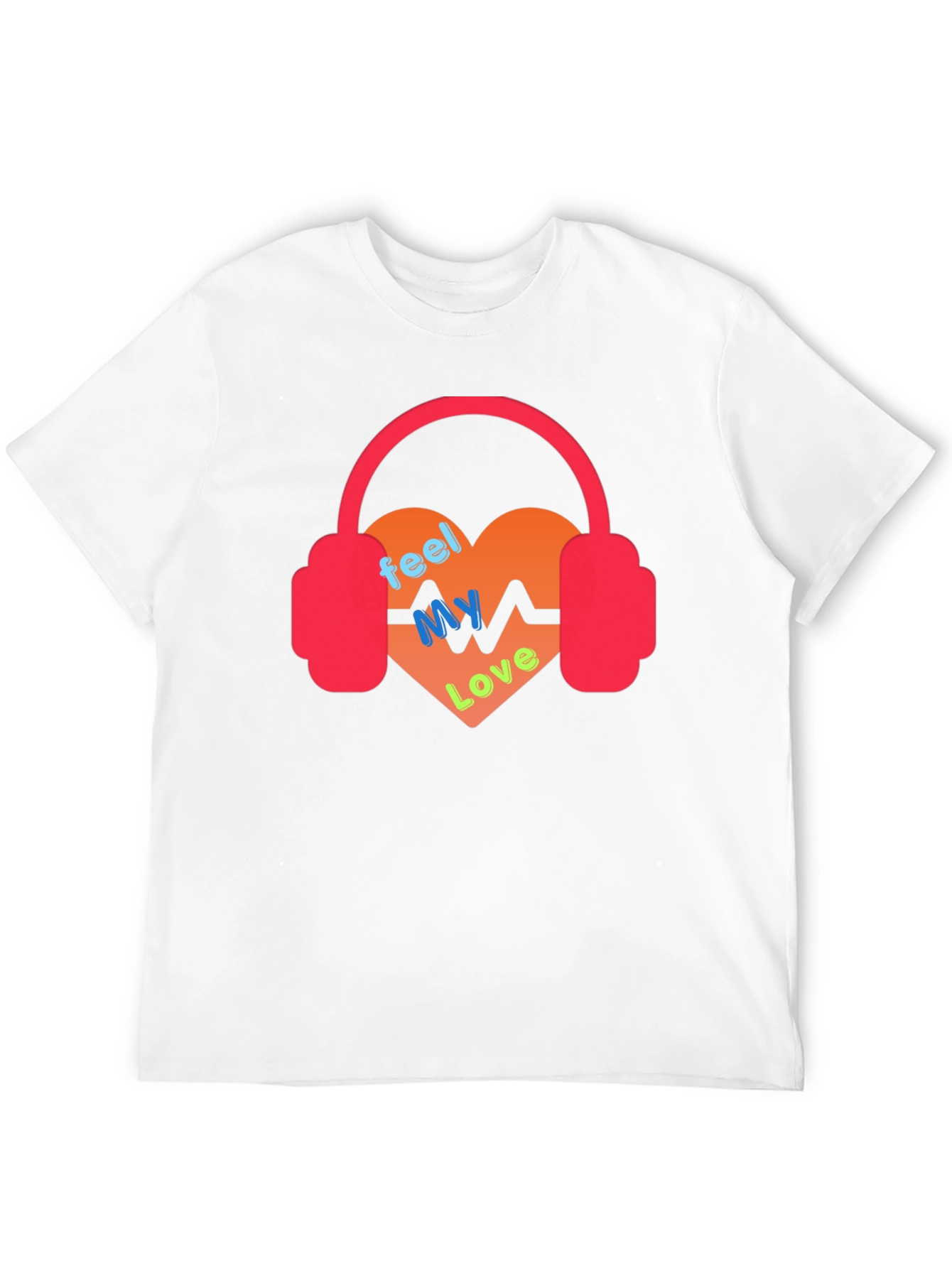 Feel My Love Heartbeat Headphones Graphic Tee