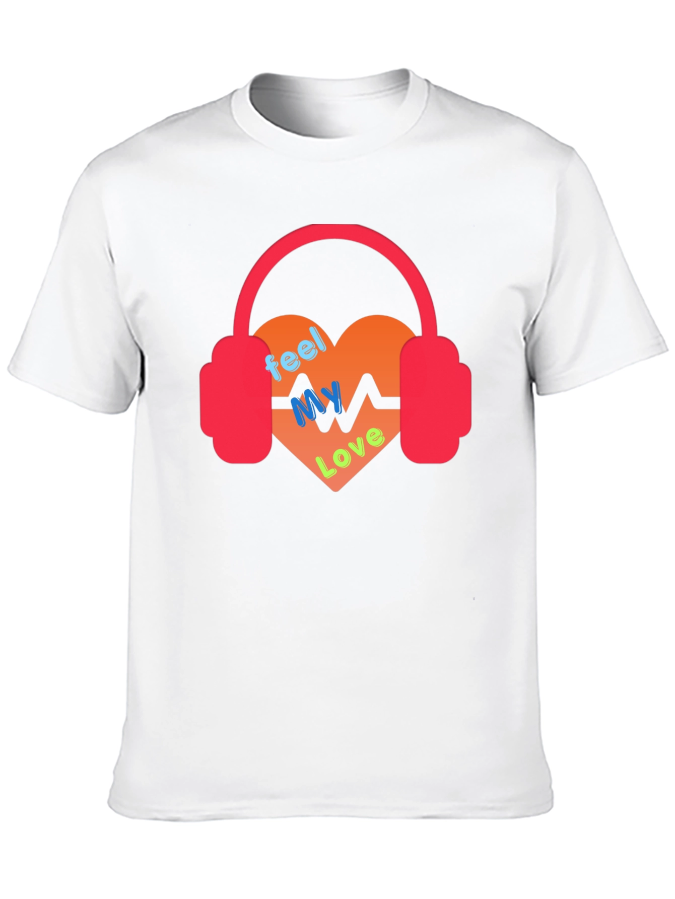 Feel My Love Heartbeat Headphones Graphic Tee